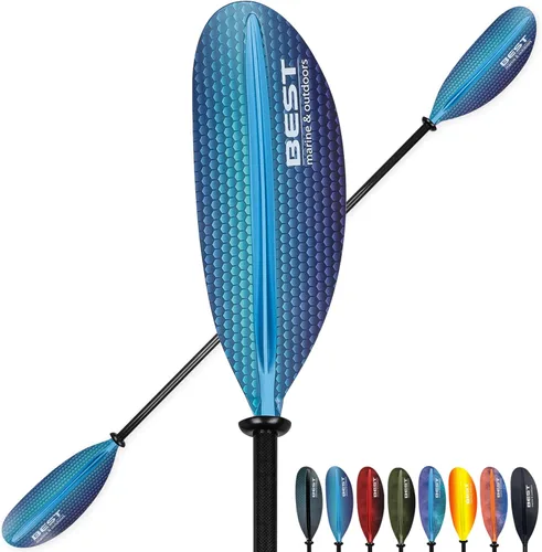 Miniatura 13 de Best Marine and Outdoors Carbon Fiber Kayak Paddle for Adults – Lightweight 2-Piece Paddle with Fiberglass Reinforced Blades, Adjustable Feather