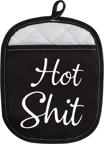 Divertidas almohadillas de horno con bolsillo para panadero, regalo de humor caliente, regalo de broma para hornear (mierda)