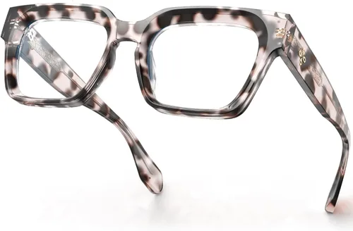 Miniatura 12 de VISOONE Gafas de bloqueo de luz azul con marco cuadrado grande y grueso para mujeres y hombres, de gran