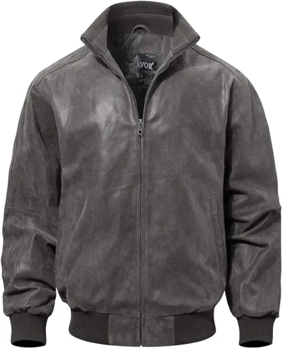 Miniatura 6 de FLAVOR Chaqueta casual bomber de cuero real para hombre