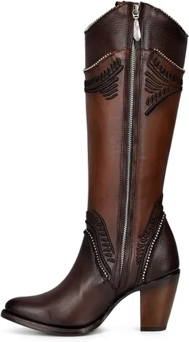 Miniatura 4 de Cuadra Botas altas de mujer en piel bovina con cremallera marrón