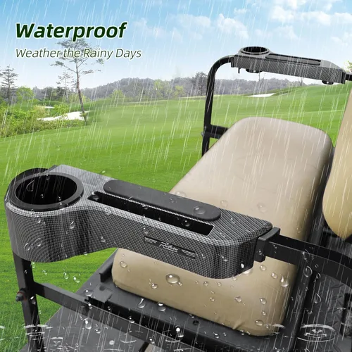 Miniatura 6 de Roykaw Reposabrazos de carrito de golf con soporte para tazas/reposabrazos de asiento trasero apto para EZGO/Club Car/Yamaha y la mayoría
