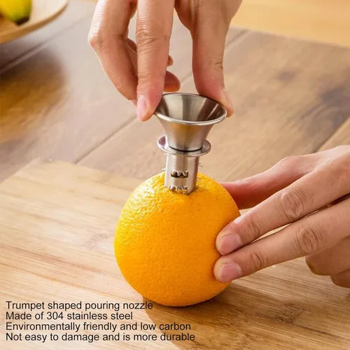 Miniatura 2 de Exprimidor manual de taladro de limón, mini exprimidor de mano portátil de acero inoxidable espesado naranja lima para el hogar cocina plata