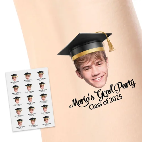 Miniatura 13 de Tatuajes temporales personalizados, personaliza cualquier foto tatuajes para cumpleaños, boda, despedida de soltera, 1 juego de 15 tatuajes Patrón 9