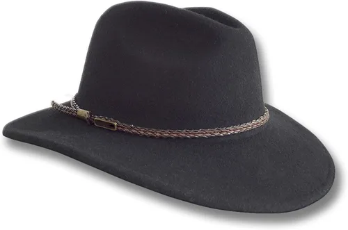 Oztrala Outback Fedora Sombrero de fieltro de lana australiana HW02 Hombres Mujeres Niños Banda de cuero vaquero Western US