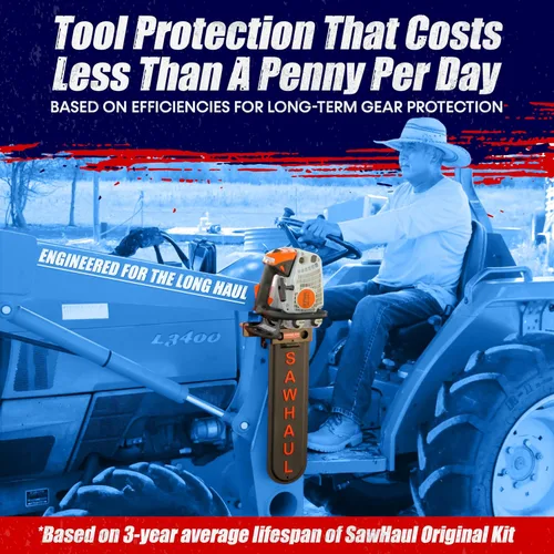 SawHaul Soporte universal para motosierra para tractor, fabricado en Kansas, Estados Unidos, portatosierra de montaje fijo (20 pulgadas, verde)