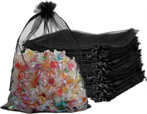 Miniatura 22 de SUNGULF 100 bolsas de organza con cordón de 6 x 9 pulgadas, 6.3 x 8.7 in, regalo fuerte, bolsa de dulces, joyería, fiesta, boda, recuerdo