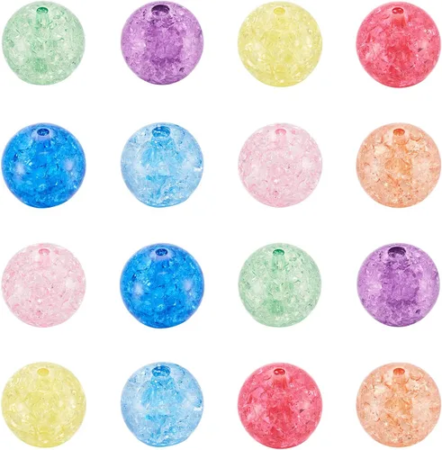 Miniatura 7 de Cheriswelry Cuentas acrílicas de color mixto para poni, espaciador suelto de plástico grueso, bolas de chicle, espaciador para pulseras, collares