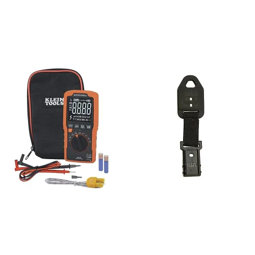 Miniatura 8 de Klein Tools Multímetro MM450, medidor digital delgado, TRMS de rango automático, voltaje AC/CC de 600V, corriente, resistencia, temperatura