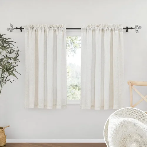 Miniatura 69 de RYB HOME Cortinas extralargas de 108 pulgadas de largo, transpirables con bolsillo para barra, cortinas traslúcidas blancas para sala de estar
