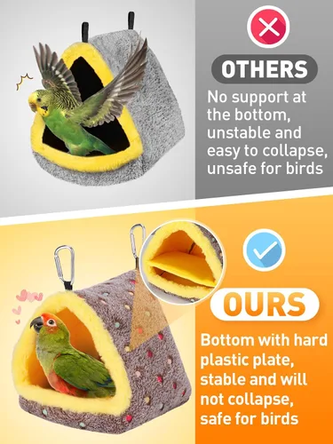 Miniatura 2 de Nido de Pájaros Cálido de Invierno Mediano para Jaula - Cómoda Cama para Pájaros con Tabla de Soporte, Hamaca Colgante Refugio Escondite Cabaña