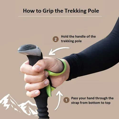 Miniatura 4 de ATUNAS Trekking Poles, 2-Pack Lightweight Aluminum Collapsible Hiking Sticks with EVA Grip and Quick Lock for Men and Women Marrón