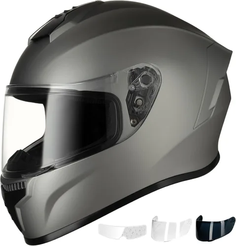Miniatura 10 de Favoto - Casco de cara completa para motocicleta aprobado por DOT, Cascos para motos, moto de nieve y bicicleta todoterreno para adultos, hombres