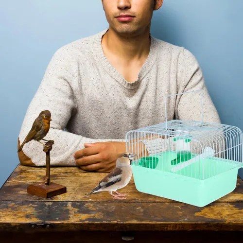 Miniatura 6 de VANZACK Jaula portátil para loros, periquitos, periquitos, viajes, portador de aves, accesorios para pájaros, portador de aves de viaje, pequeño