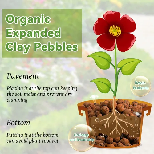 Miniatura 3 de Riare Guijarros de Arcilla Expandida Orgánica de 14 LBS para Plantas - Bolas de Leca Natural de 4mm-16mm Agregado Ligero de Guijarros de Arcilla