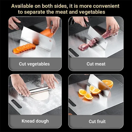 Miniatura 5 de Tabla de cortar de titanio para cocina - Tablas de corte de titanio 100% puro y adecuadas para cocinar en casa de cocina, duradera. 14 x 10 pulgadas