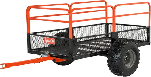 Agri-Fab Inc 45-0554, carro de volteo de acero para ATV/UTV de 1,250 libras, naranja/negro