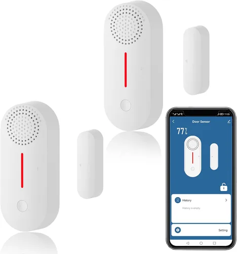 Miniatura 8 de Sensor de puerta inteligente WiFi, alarma inalámbrica con sensor de ventana de puerta, mini sensor de contacto para seguridad del hogar