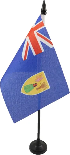 Miniatura 105 de Bandera de mesa de Anguila de 4 x 6 pulgadas, bandera de escritorio británica de Anguila, 5.9 x 3.9 in, palo y base de plástico negro AZ FLAG