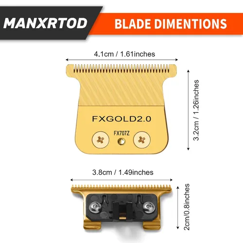 Miniatura 7 de FXGOLD 2.0 - Cuchilla de repuesto para todas las recortadoras BaBylissPRO FX787 y FX726, cuchillas de repuesto DLC ultra precisas compatibles