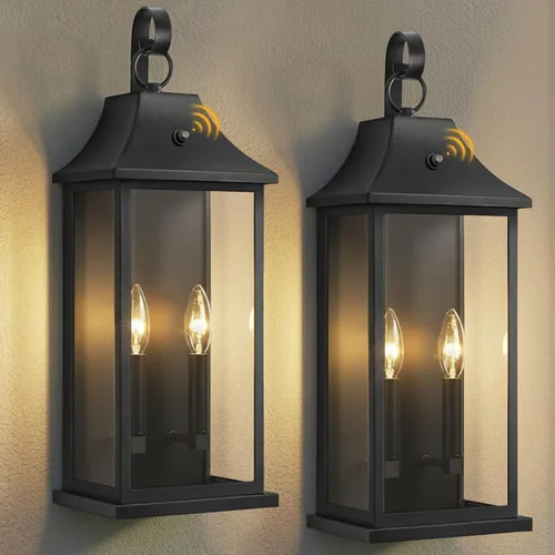 RAYVO Luces de pared grandes de 21.5 pulgadas para exteriores del atardecer al amanecer, modernas lámparas exteriores de granja, aplique de porche
