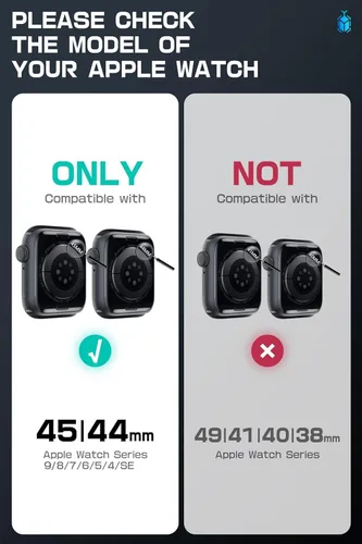 Miniatura 2 de SUPCASE Funda con correa para Apple Watch 9/8/7/6/5/4/SE de 45/44mm (Unicorn Beetle Pro), [antiarañazos] [protector de parachoques], funda Negro