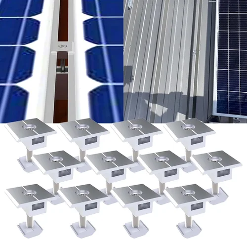 Miniatura 3 de Abrazaderas centrales de aluminio para panel solar, clips medios de montaje para panel solar, abrazadera central para panel solar, abrazadera