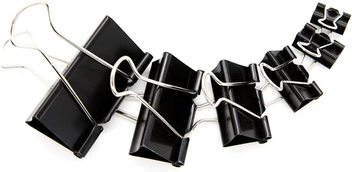Miniatura 2 de DSTELIN Clips para carpetas de papel, tamaños surtidos, 100 unidades (negro), XL, grande, mediano, pequeño, pequeño y micro, 6 tamaños en un