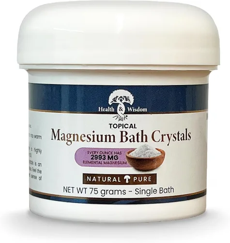 Miniatura 10 de Health and Wisdom Cristales de baño de magnesio – Sales de baño con alta concentración y absorción mejorada para alivio muscular y articular – de 14