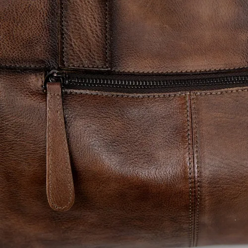 Miniatura 9 de Iswee - Bolso de hombro de cuero genuino, bolso tote con diseño de morral, con asa superior, bolso de gran capacidad, bolso cruzado