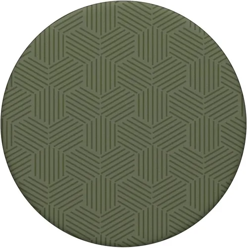 Miniatura 3 de Abstracto geométrico verde oliva, líneas verdes militares, PopSockets intercambiables PopGrip