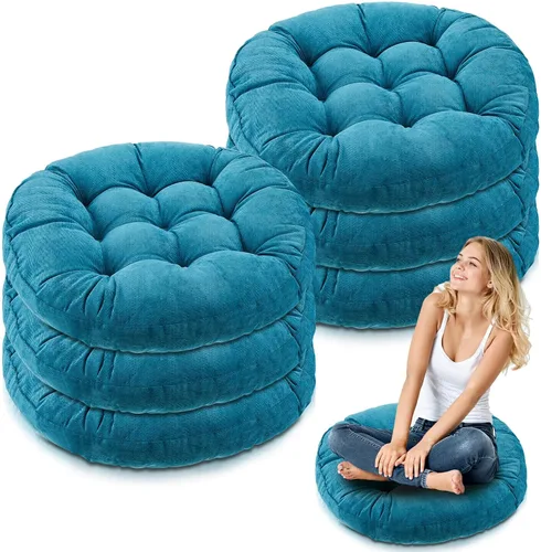 Miniatura 15 de Almohadas de suelo Jerify 22 x 22 Pulgadas Redondas Cuadradas Grandes Almohada de meditación para piso para aula Meditación para adultos Almohada