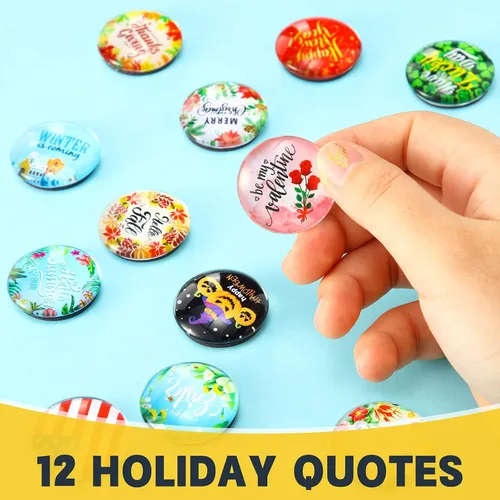 Miniatura 5 de Juego de 12 imanes de vidrio para refrigerador, para el día de San Patricio, irlandés, Pascua, primavera, festival, nevera, decoración