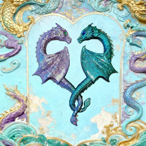 Miniatura 3 de Molde de silicona de dragón de cristal 3D, molde de resina de dragón con piedras preciosas de corazón para fundición de resina epoxi/UV, decoración