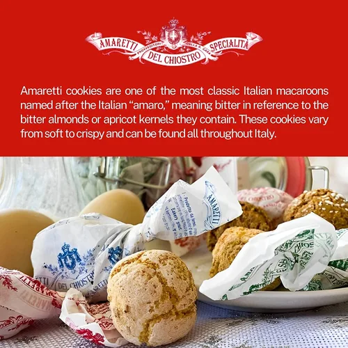 Miniatura 4 de Amaretti Chiostro di Sarrono Galletas crujientes – Snacks sin gluten – Lata de galletas italianas – Galletas gourmet tradicionales – Galletas