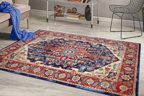 Miniatura 6 de LUXE WEAVERS Howell Collection 2525 - Alfombra oriental azul marino de 5 x 7