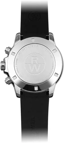 Miniatura 5 de RAYMOND WEIL Tango - Reloj de cuarzo de acero inoxidable con correa de goma, negro, 20 (modelo 8560-SR-00206), NegroPlateado, Reloj de cuarzo
