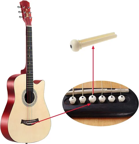 Miniatura 8 de Juego de accesorios de guitarra para guitarra, pasadores de puente de palisandro, tuercas de sillín (3 izquierdas + 3 derechas), 6 cuerdas