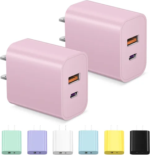 Bloque de Cargador USB C, Bloque de Cargador iPhone 17 Carga Rápida Adaptador de Corriente PD Puerto Dual para iPhone 17/17 Air/17 Pro/17 Pro