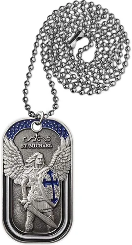 Miniatura 6 de Collar con dije de collar con dije de placa de perro de San Miguel el Arcángel