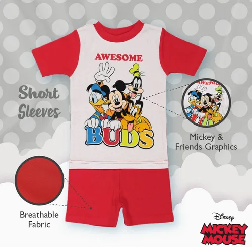 Miniatura 3 de Disney Conjunto de pijama unisex de algodón cómodo a juego de 6 piezas para niños, suave y lindo para niños