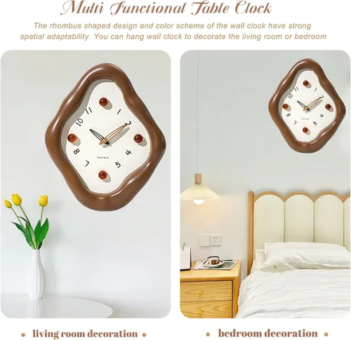 Miniatura 6 de JUSTUP Reloj de pared, reloj de pared moderno de 12 pulgadas, reloj creativo con pilas, reloj silencioso que no hace tictac para oficina, sala