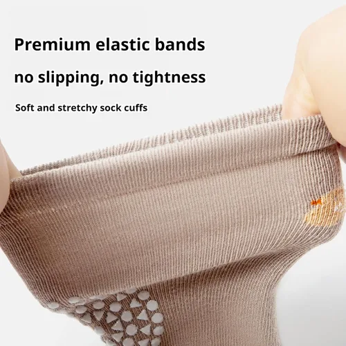 Miniatura 4 de Calcetines antideslizantes hasta la rodilla para bebés y niños pequeños, calcetines antideslizantes para recién nacidos, 5 pares