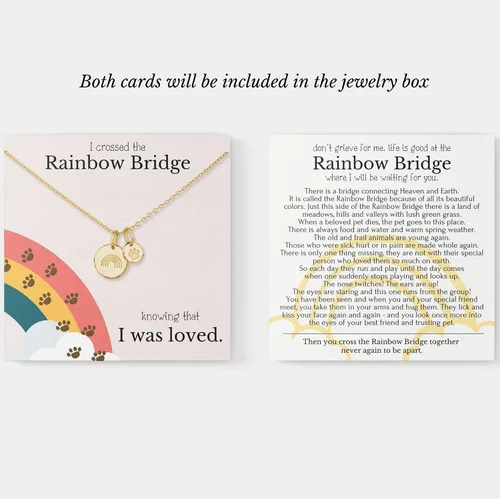 Miniatura 6 de HOPE LOVE SHINE Collar conmemorativo para mascotas de Rainbow Bridge, regalos de condolencias por la pérdida de una mascota, joyería conmemorativa