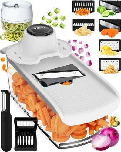 Miniatura 15 de Fullstar Mandoline Slicer for Kitchen, Fruit Cutter, Cheese Grater, Cucumber Slicer, Veggie Spiralizer, Food Cutter & Kitchen Gadgets & Gifts with