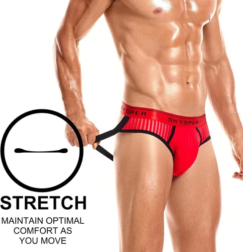 Miniatura 62 de SKYSPER Jock Strap Athletic Supporter para hombres Sexy Jockstrap Ropa interior masculina