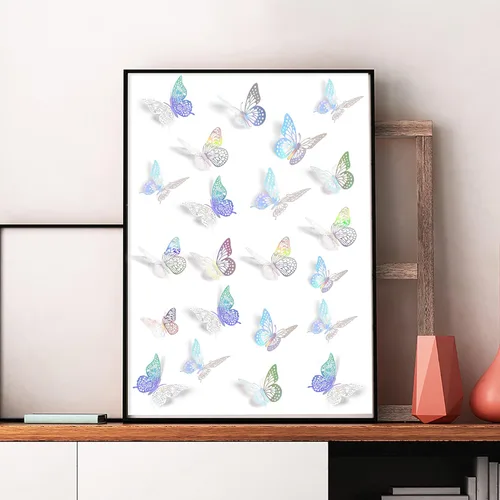 Miniatura 4 de SAOROPEB Decoración de pared de mariposa 3D, 48 piezas, 4 estilos, 3 tamaños, decoraciones de cumpleaños de mariposa, decoraciones de fiesta