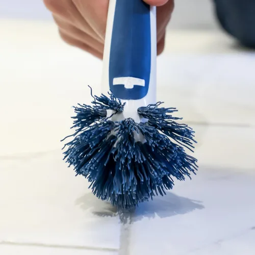 Miniatura 2 de Unger - Cepillo de limpieza de juntas y esquinas 2 en 1, suministros de limpieza para grietas en baños para duchas, guías de puertas, azulejos
