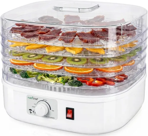 Miniatura 9 de NutriChef Deshidratador eléctrico de alimentos para encimera, conservador profesional de alimentos de varios niveles, deshidrata pescado, carnes