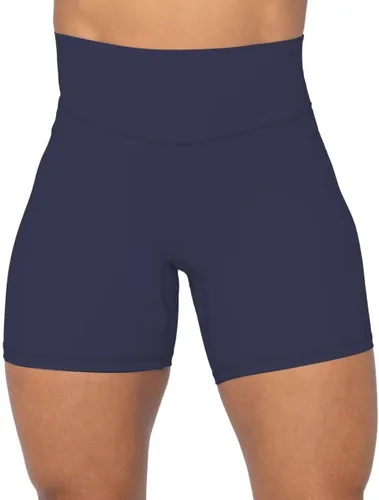 Sunzel Pantalones cortos de ciclista de cintura alta sin costuras frontales para mujer, a prueba de sentadillas, para yoga, entrenamiento, gimnasio,